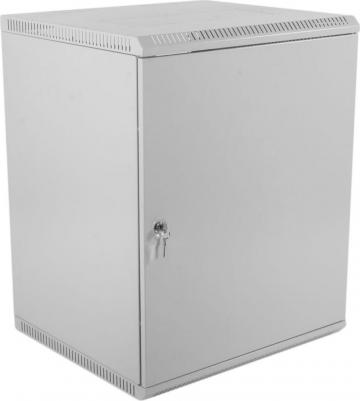 Шкаф настенный ШРН-Э-18.500-9005 18U 600x520мм пер.дв.стекл съемные бок.пан. 50кг черный – фото 4