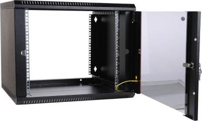 Шкаф настенный ШРН-Э-18.500-9005 18U 600x520мм пер.дв.стекл съемные бок.пан. 50кг черный – фото 11
