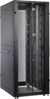 Шкаф серверный ПРОФ напольный 42U 800x1000 дверь перфор. 2 шт., черный, в сборе ШТК-СП-42.8.10-44АА-9005 1 коробка – фото 2