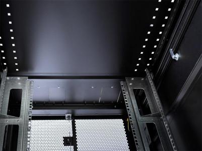 Шкаф серверный ПРОФ напольный 42U 800x1000 дверь перфор. 2 шт., черный, в сборе ШТК-СП-42.8.10-44АА-9005 1 коробка – фото 8