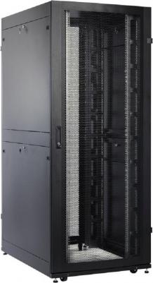 Шкаф серверный ПРОФ напольный 42U 800x1200 дверь перфорированная 2 шт., цвет черный, в сборе ШТК-СП-42.8.12-44АА-9005