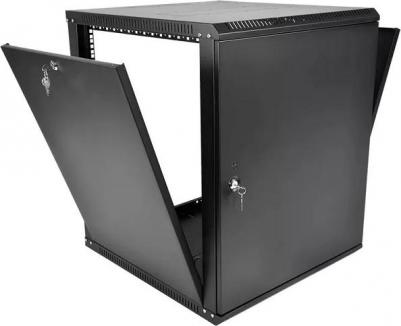 Шкаф телекоммуникационный настенный разборный ЭКОНОМ 15U дверь металл, цвет черный [ШРН-Э-15.500.1-9005] – фото 1