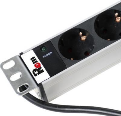 Вертикальный блок розеток Rem-16 с инд, 25 Shuko, 16A, алюм, 42-48U, шнур 3 м – фото 4