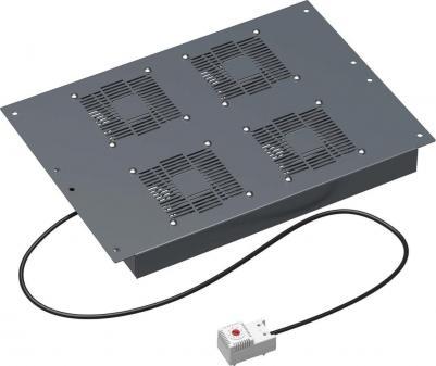 Потолочный модуль 4 вентилятора с термостатом для крыши напольных 19" it-корпусов серии cqe шириной 600мм, ral7011 R5VSIT6004FT