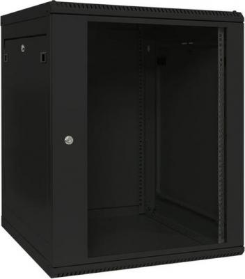 Шкаф настенный 19", 15U TRP-WLL-1566-40B TERACOM PRO 600х600 мм дверь стеклянная с замком-ручкой чёрный – фото 1