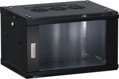 Шкаф настенный 19", 9U TRP-WLL-0964-40B TERACOM PRO 600х450 мм дверь стеклянная с замком-ручкой чёрный