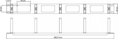 Кабельный органайзер Горизонтальный односторонний кольца 1U шир.:19" глуб.:70мм – фото 1