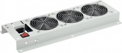 Панель вентиляторная с выключателем 3 модуля без кабеля питания серая, цена за 1 шт