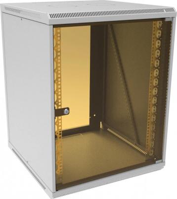 Шкаф, стойка Шкаф коммутационный настенный 15U 600x450мм пер.дв.стекл направл.под закл.гайки 70кг RAL 7035 25.1кг 750мм