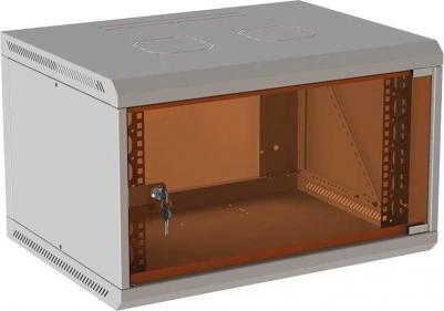 Шкаф, стойка Шкаф коммутационный настенный 6U 600x450мм пер.дв.стекл направл.под закл.гайки 70кг RAL 7035 385мм 15.7кг 360мм – фото 1