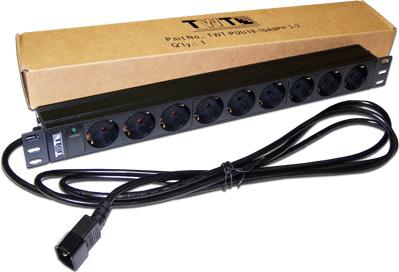 Блок розеток TWT-PDU19-10A9P4-3.0, 1U, кол-во розеток:9, 10А, черный – фото 2