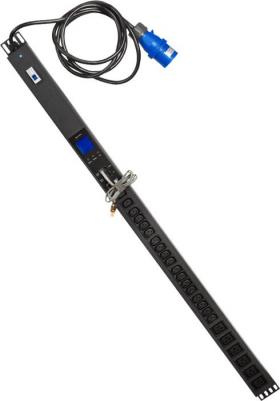 Блок розеток TWT-PDVMT1-6x36-32A вертикальный с общим мониторингом по IP, 1-фазный, 32A, 6xC19 + 36xC13, шнур 3 метра, вилка IEC309