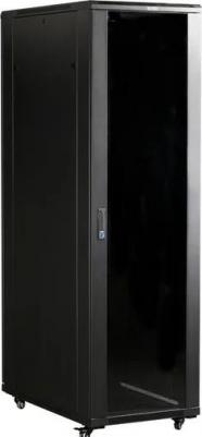 LANMASTER Шкаф 19" Business, 18U 600x800, черный, передняя дверь стекло, задняя дверь распашная металл [TWT-CBB-18U-6x8-G1]