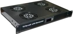Вентиляторный блок TWT-CBB-FANB2-RACK-T 2-х вентиляторов 19", с подшипниками, с термостатом, 1U – фото 2