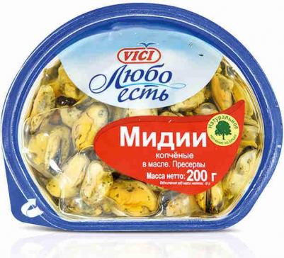 Мидии Любо есть копченые в масле 200г – фото 1