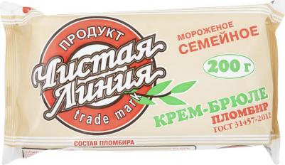 Мороженое пломбир крем-брюле 12% 200г