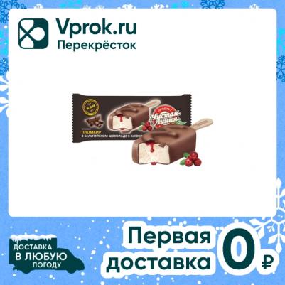 Мороженое Пломбир в бельгийском шоколаде с клюквой 12% 80г – фото 3