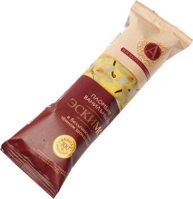 Мороженое пломбир А. ванильный в темном шоколаде 65 г – фото 1