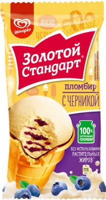 Мороженое Пломбир с черникой в вафельном стаканчике 12% 89г – фото 1