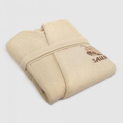 Халат мужской махровый Sauna Kimono brown L – фото 1