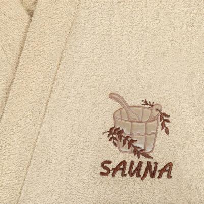 Халат мужской махровый Sauna Kimono brown L – фото 4