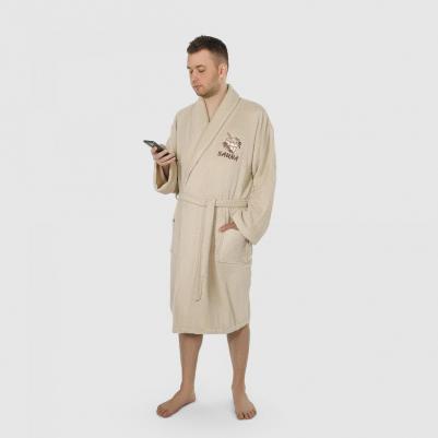 Халат мужской махровый Sauna с воротником brown XL