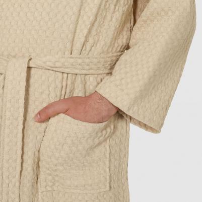 Халат мужской Sauna Kimono Brown L вафельный – фото 2