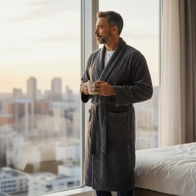 Халат мужской размер 58, темно-серый