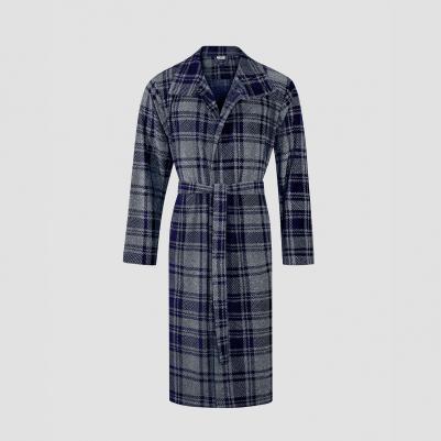 Халат, длинный рукав, карманы, пояс/ремень, размер M, синий – фото 1