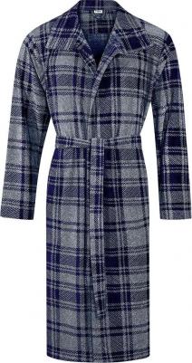 Халат, длинный рукав, карманы, пояс/ремень, размер M, синий