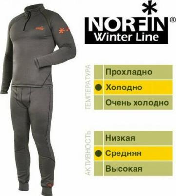 Комплект термобелья Winter Line, флис, полиэстер, быстросохнущее, влагоотводящий материал, размер L, серый, черный – фото 1