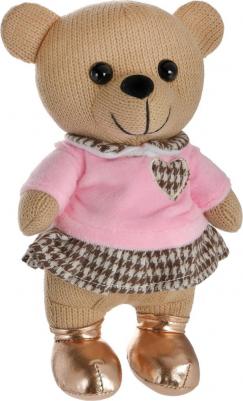 Мягкая игрушка Knitted. Мишка вязаный девочка в розовом джемпере 22см M4864