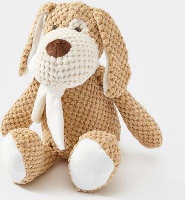 Мягкая игрушка Собачка бежевая с бантом 30 см – фото 9