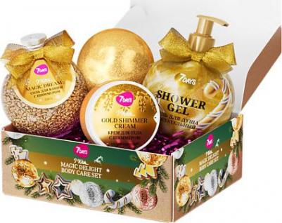 Набор косметики для ухода, подарочный набор MAGIC DELIGHT 03, крем для тела, бомбочка для ванны, соль для ванны, гель для душа – фото 3