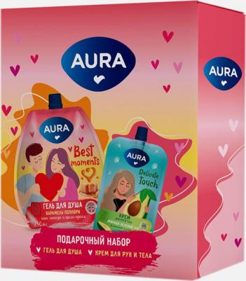 Подарочный набор ". Карамель и Авокадо", гель для душа карамель-попкорн 250 мл + крем для рук и тела авокадо-Зеленый чай 100 мл – фото 2