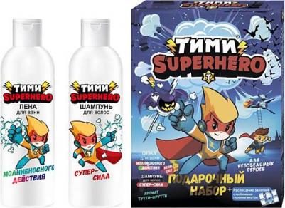 Набор подарочный 1183 Superhero с ароматом Тутти-Фрутти, шампунь 200 мл + пена 200 мл + Расписание – фото 1