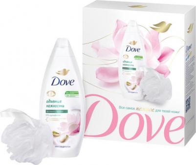 Подарочный набор фисташковый крем-гель для душа 250 мл и мочалка