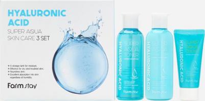 Hyaluronic Acid Super Aqua Skin Care 3 set - Набор средств по уходу за кожей с гиалуроновой кислотой, 200мл*200мл*50мл