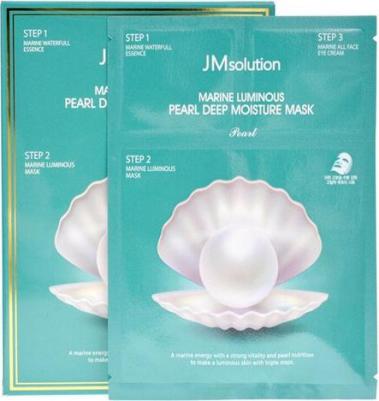 Marine Luminous Pearl Deep Moisture Mask Трёхшаговый увлажняющий набор для сияния и увлажнения с экстрактом жечуга, 300 г, 27 мл, 10 шт. по 27 мл