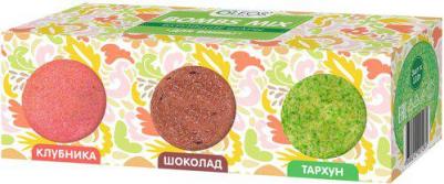 Набор бурлящих шаров Клубника, Шоколад, Тархун, 3 шт х 110 г