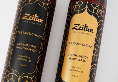 Подарочный набор для мужчин SULTAN'S CHARM для ухода за кожей тела и волосами: укрепляющий шампунь и парфюмированный гель для душа, аромат Tobacco & – фото 6