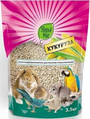 Наполнитель для кошек, грызунов, птиц и рептилий Кукурузный 3,5кг – фото 1