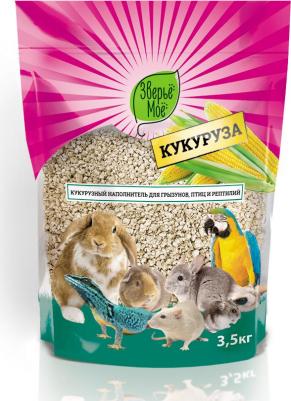 Наполнитель для кошек, грызунов, птиц и рептилий Кукурузный 3,5кг – фото 3