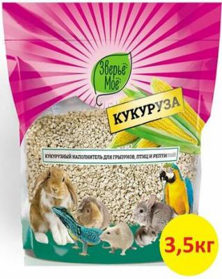 Наполнитель для кошек, грызунов, птиц и рептилий Кукурузный 3,5кг – фото 4