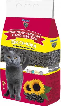 наполнитель эко кубанская семечка для взрослых кошек - 4,54 л