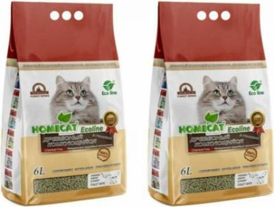 Ecoline 6 л древесный комкующийся наполнитель в гранулах для кошачьих туалетов – фото 1