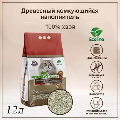 Ecoline древесный комкующийся наполнитель для кошачьих туалетов (12 л) – фото 2