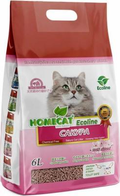 Эколайн комкующийся наполнитель с ароматом сакуры (6 л)