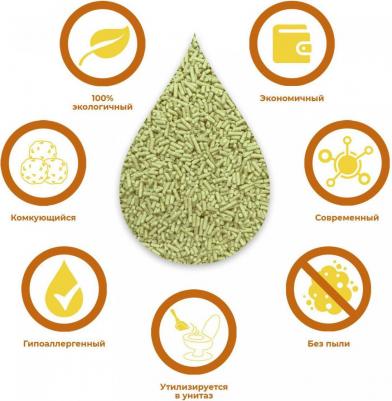 Наполнитель для кошачьего туалета Эколайн Кукурузный комкующийся 6л – фото 6