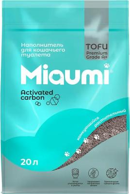 Наполнитель комкующийся для кошачьих туалетов Тофу, 20 л, с активированным углем – фото 1